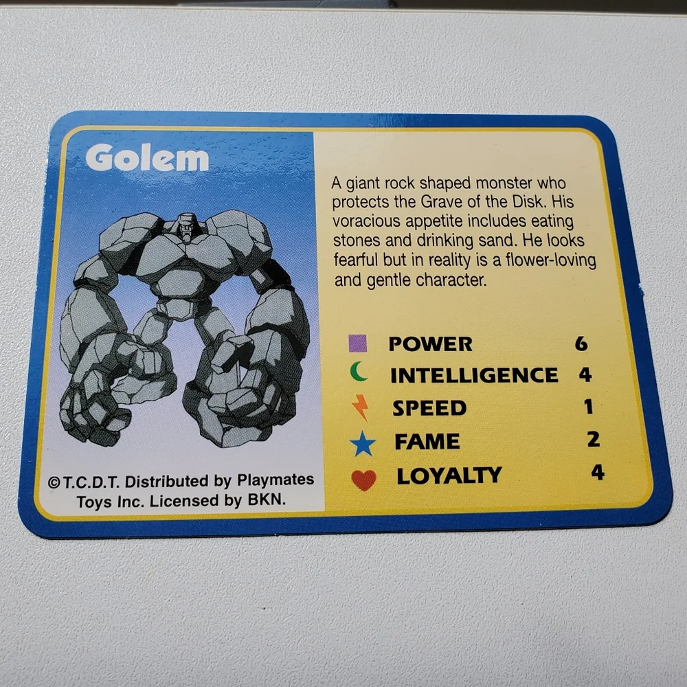 Monster Rancher Golem NM Collectible Vintage 1999 Trading Card